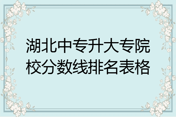 湖北中专升大专院校分数线排名表格
