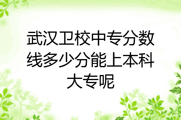 武汉卫校中专分数线多少分能上本科大专呢