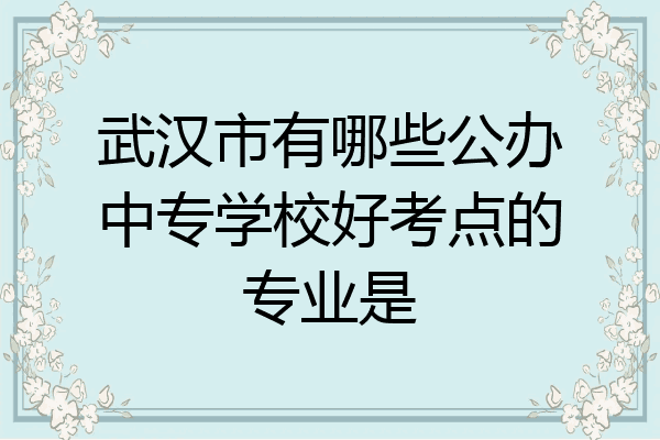 武汉市有哪些公办中专学校好考点的专业是