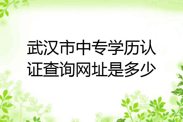 武汉市中专学历认证查询网址是多少