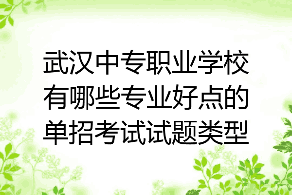 武汉中专职业学校有哪些专业好点的单招考试试题类型