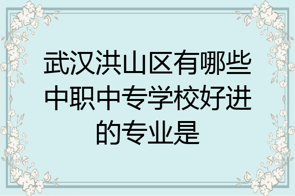武汉洪山区有哪些中职中专学校好进的专业是