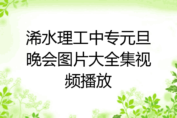 浠水理工中专元旦晚会图片大全集视频播放