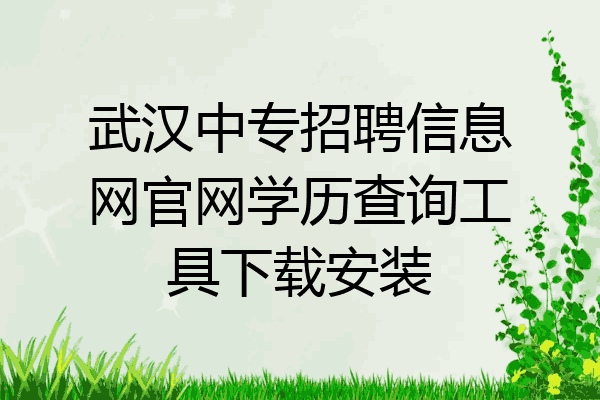 武汉中专招聘信息网官网学历查询工具下载安装