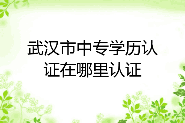 武汉市中专学历认证在哪里认证