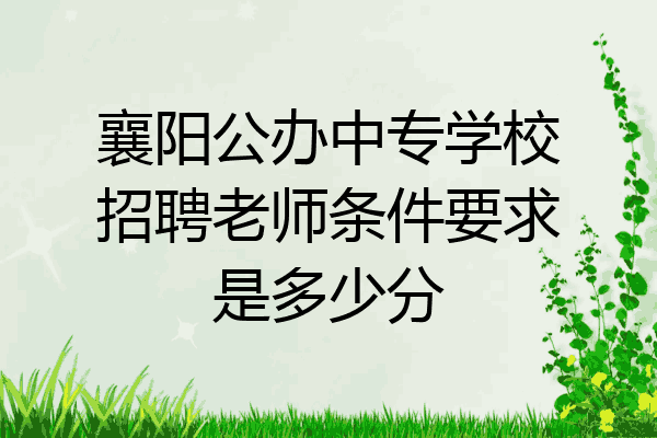 襄阳公办中专学校招聘老师条件要求是多少分