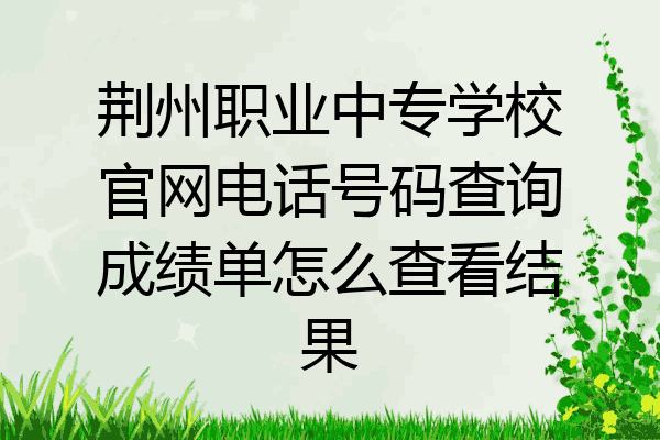 荆州职业中专学校官网电话号码查询成绩单怎么查看结果