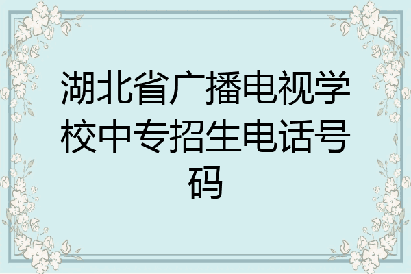 湖北省广播电视学校中专招生电话号码