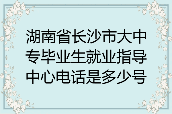 湖南省长沙市大中专毕业生就业指导中心电话是多少号