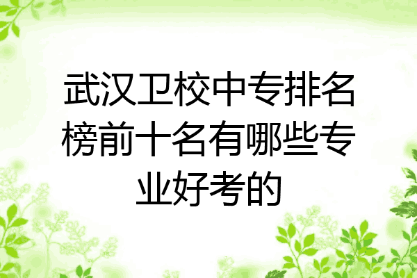 武汉卫校中专排名榜前十名有哪些专业好考的