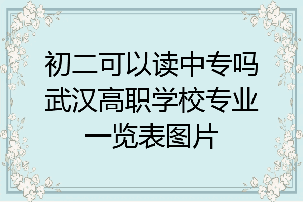 初二可以读中专吗武汉高职学校专业一览表图片