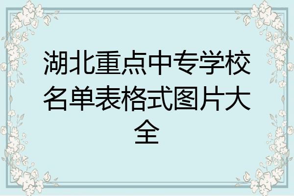 湖北重点中专学校名单表格式图片大全