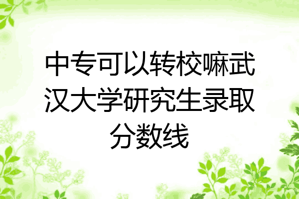 中专可以转校嘛武汉大学研究生录取分数线