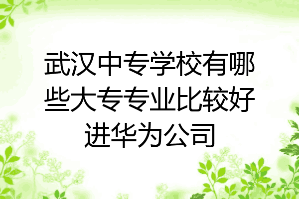 武汉中专学校有哪些大专专业比较好进华为公司