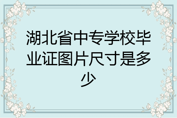 湖北省中专学校毕业证图片尺寸是多少