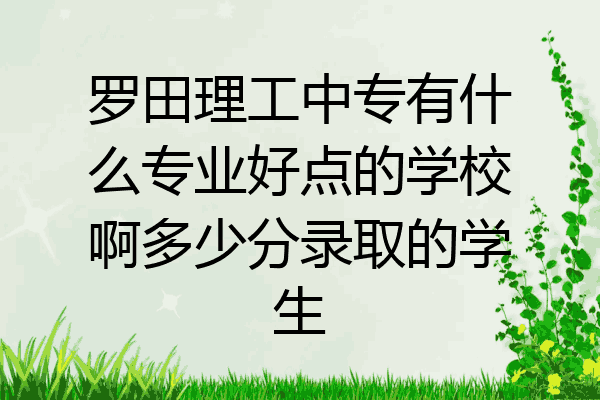 罗田理工中专有什么专业好点的学校啊多少分录取的学生