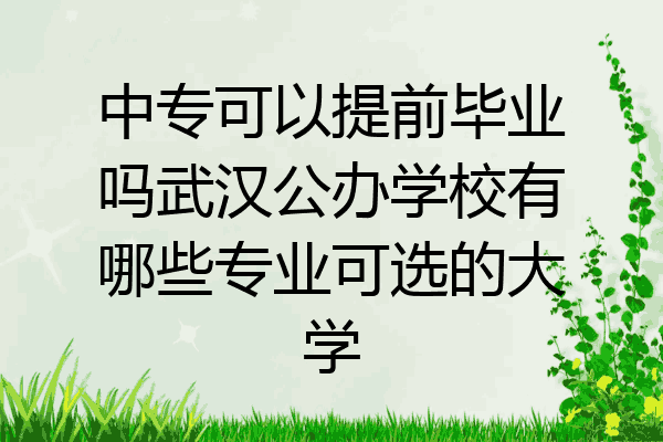 中专可以提前毕业吗武汉公办学校有哪些专业可选的大学