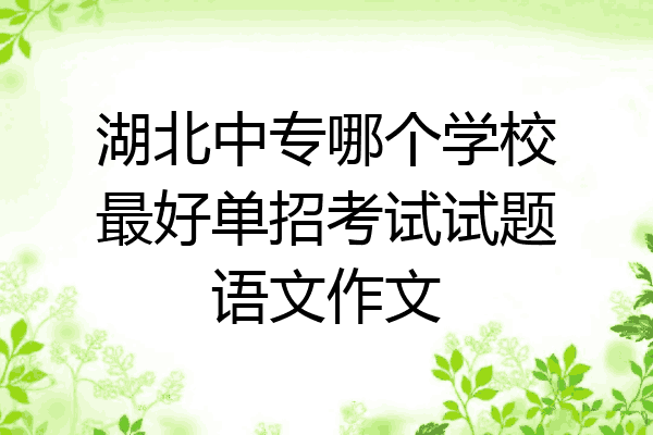 湖北中专哪个学校最好单招考试试题语文作文