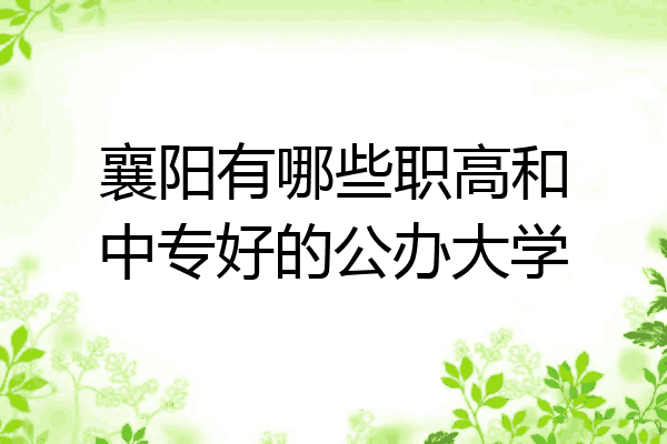 襄阳有哪些职高和中专好的公办大学