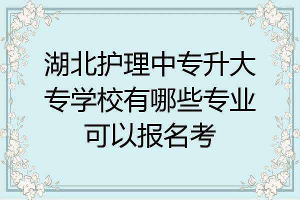湖北护理中专升大专学校有哪些专业可以报名考