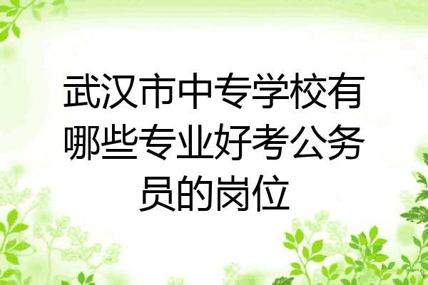 武汉市中专学校有哪些专业好考公务员的岗位