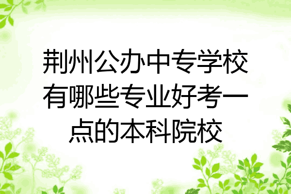 荆州公办中专学校有哪些专业好考一点的本科院校