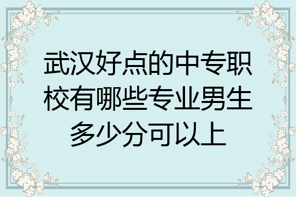 武汉好点的中专职校有哪些专业男生多少分可以上