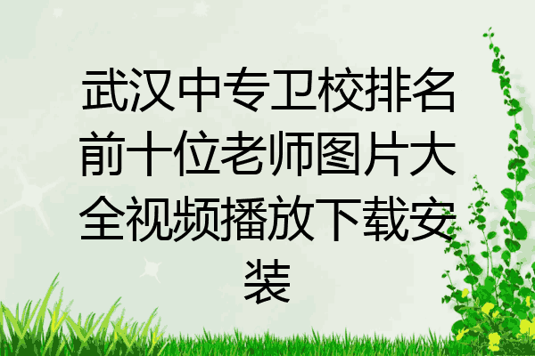 武汉中专卫校排名前十位老师图片大全视频播放下载安装