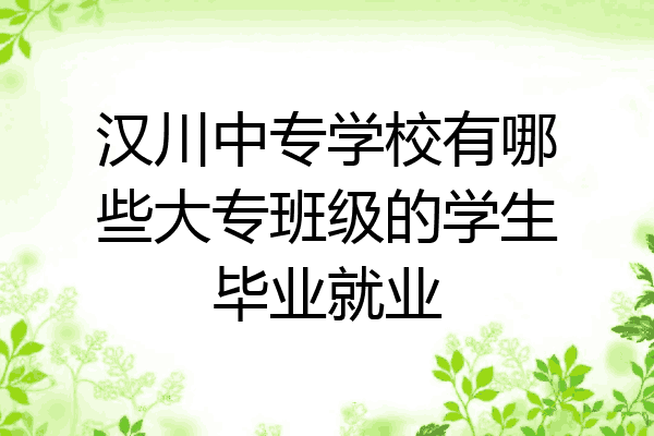 汉川中专学校有哪些大专班级的学生毕业就业