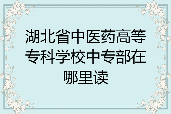 湖北省中医药高等专科学校中专部在哪里读