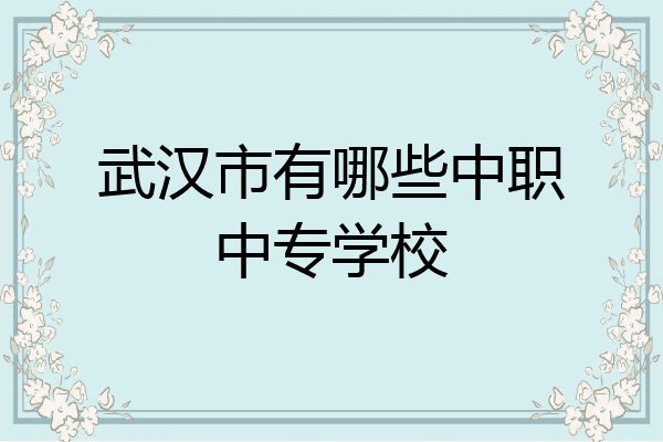 武汉市有哪些中职中专学校
