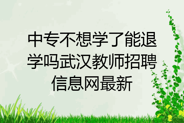 中专不想学了能退学吗武汉教师招聘信息网最新