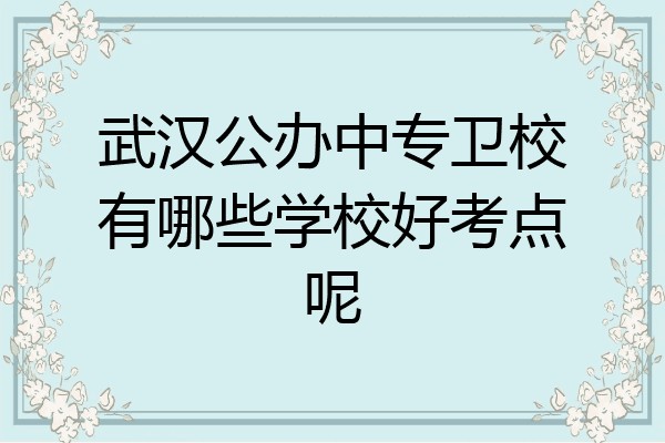 武汉公办中专卫校有哪些学校好考点呢