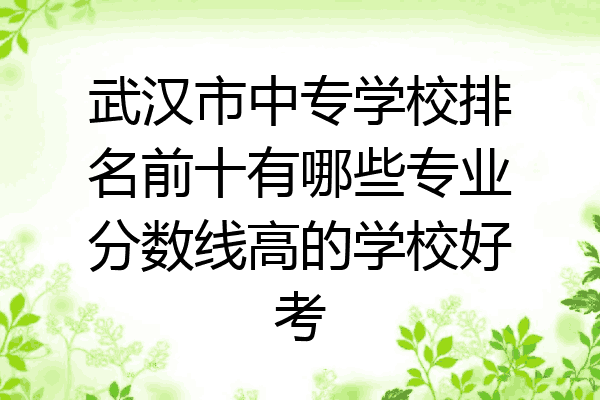 武汉市中专学校排名前十有哪些专业分数线高的学校好考