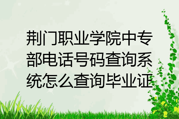 荆门职业学院中专部电话号码查询系统怎么查询毕业证