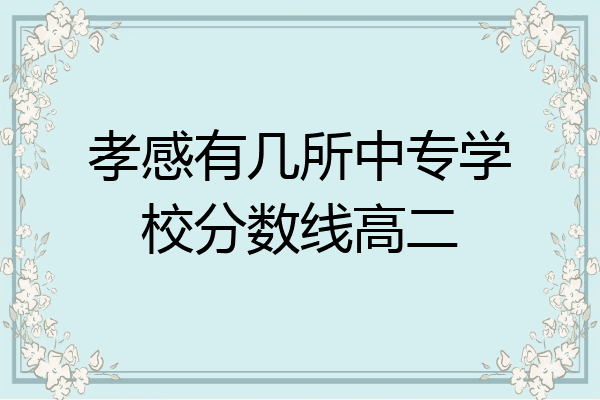 孝感有几所中专学校分数线高二