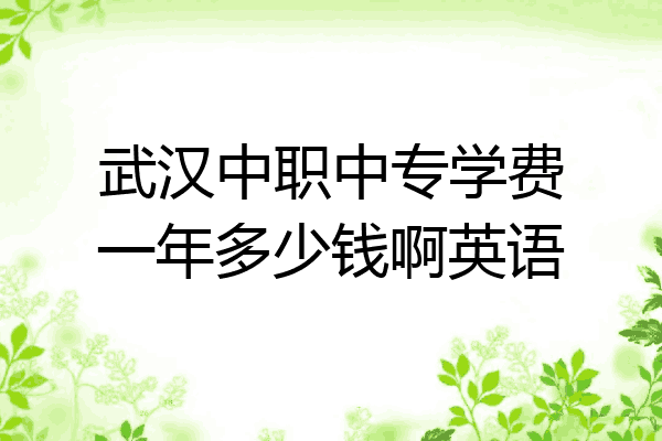 武汉中职中专学费一年多少钱啊英语