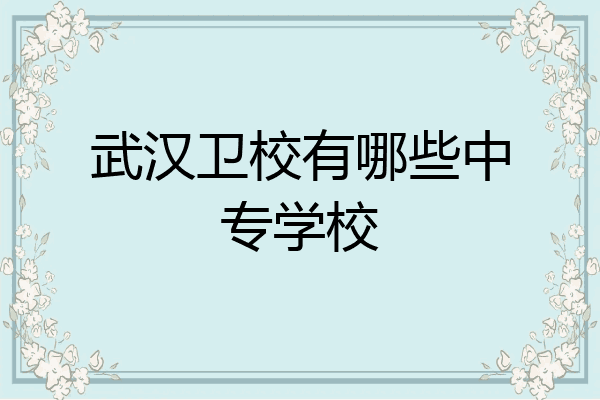 武汉卫校有哪些中专学校