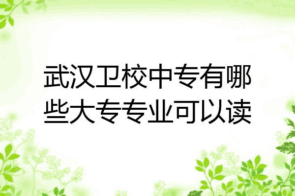 武汉卫校中专有哪些大专专业可以读