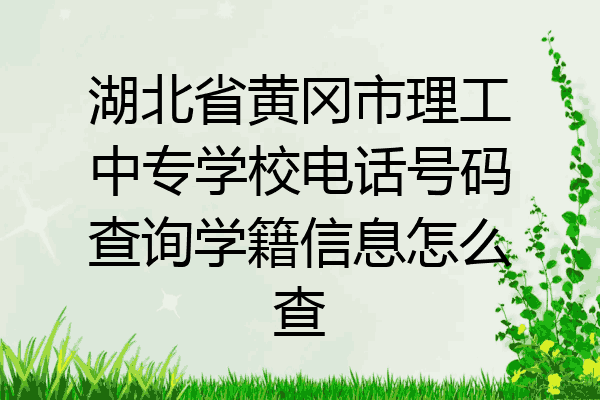湖北省黄冈市理工中专学校电话号码查询学籍信息怎么查