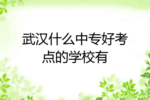 武汉什么中专好考点的学校有