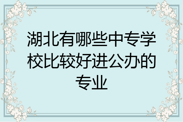 湖北有哪些中专学校比较好进公办的专业