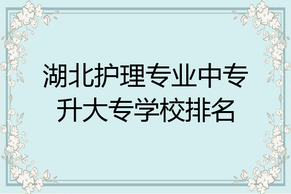湖北护理专业中专升大专学校排名
