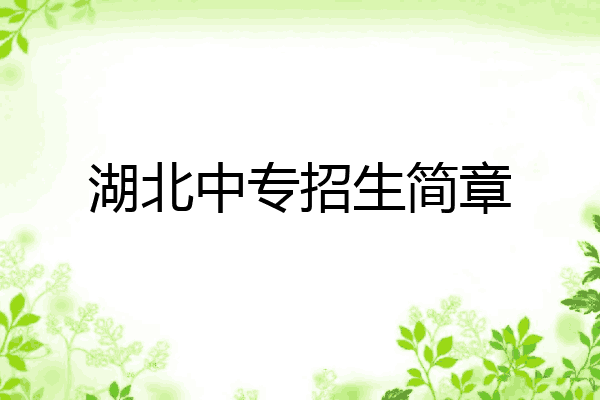 湖北中专招生简章