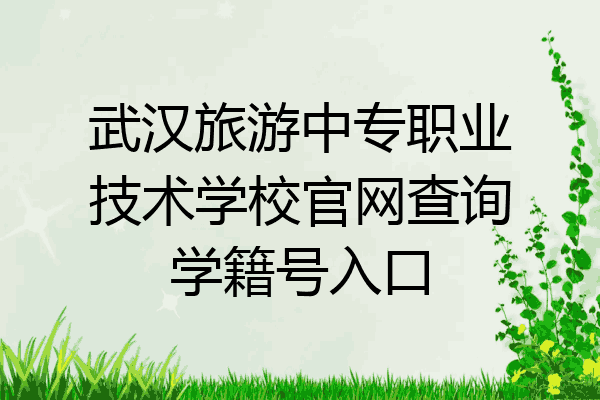 武汉旅游中专职业技术学校官网查询学籍号入口