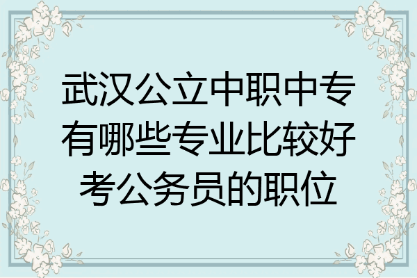 武汉公立中职中专有哪些专业比较好考公务员的职位