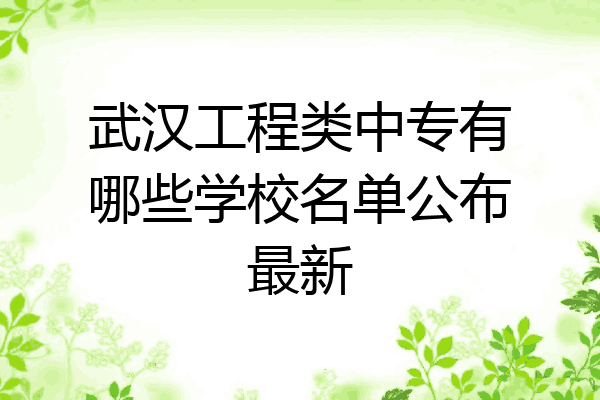 武汉工程类中专有哪些学校名单公布最新