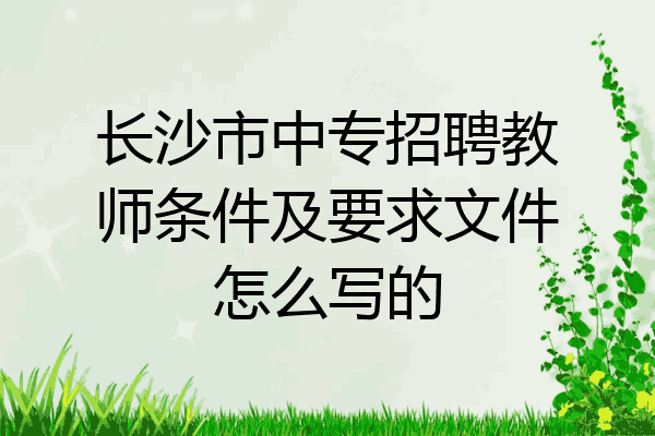 长沙市中专招聘教师条件及要求文件怎么写的