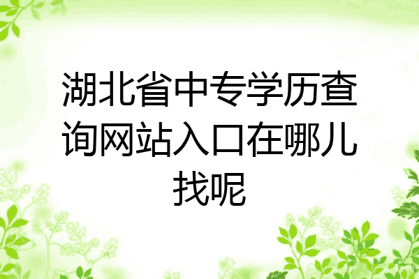 湖北省中专学历查询网站入口在哪儿找呢