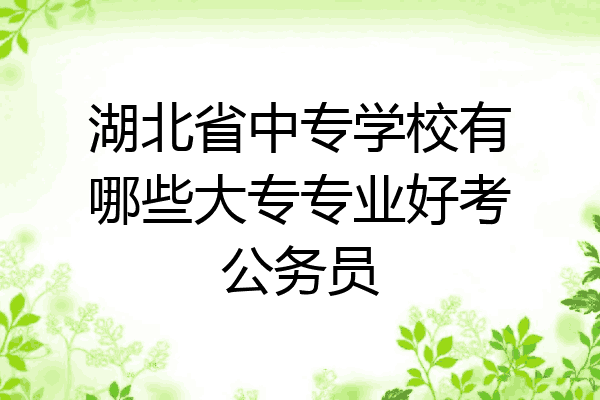 湖北省中专学校有哪些大专专业好考公务员